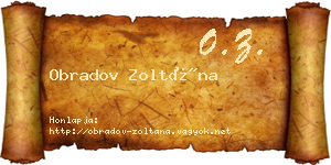 Obradov Zoltána névjegykártya
